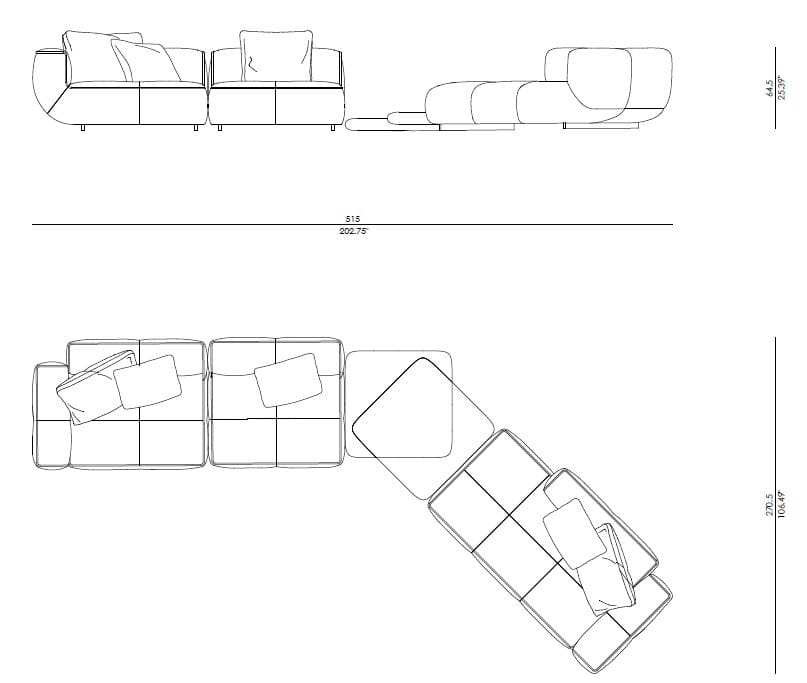 Модульный тканевый диван Enne RIVA ARCH-00056903 - Вид №10