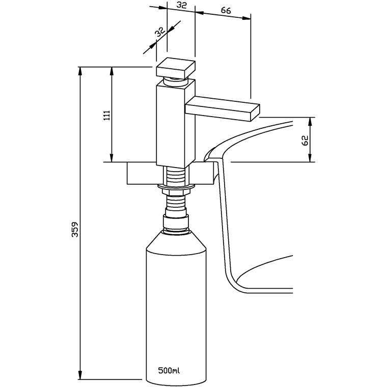 923375 Настольный дозатор мыла из хромированной латуни WP189-1 WAGNER_EWAR A-LINE Wagner Ewar  - Вид №1