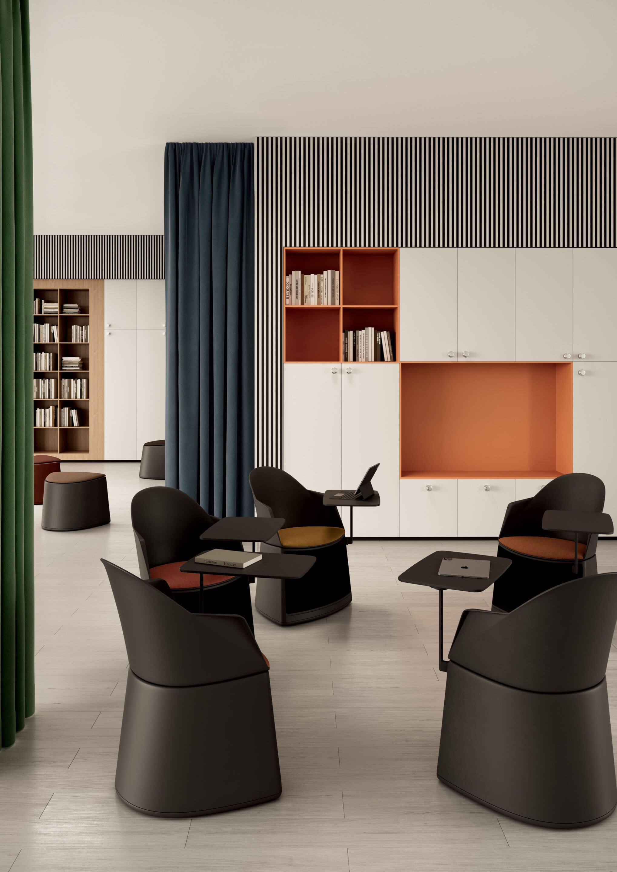 Кресло с подлокотниками с отсеком для хранения на колесах Arper Cila Go ARCH-00047892 - Вид №4