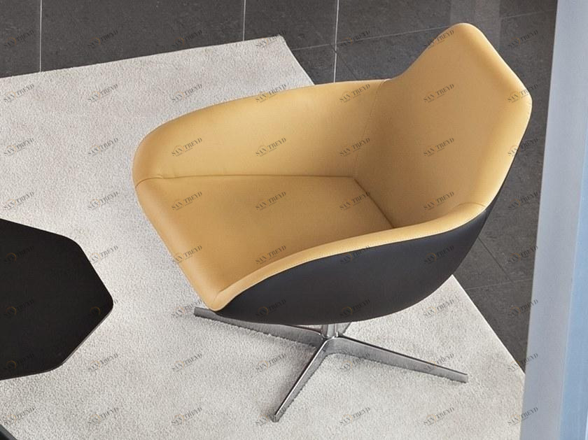 ALMA DESIGN Вращающееся кресло из ткани с 4 спицами и подлокотниками X big sun-id-1475796