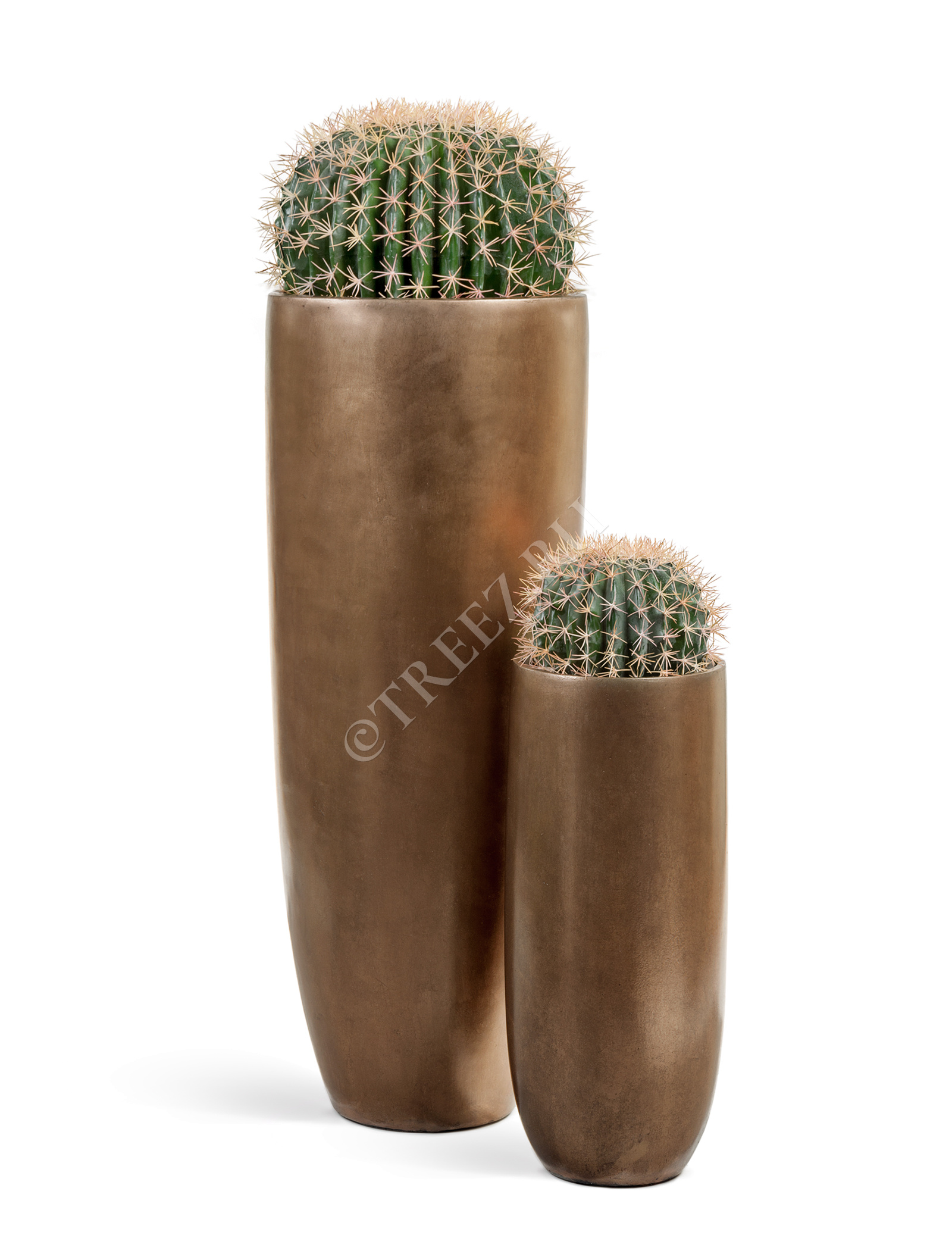 41.3319-04-021-BRS-120 Кашпо  Effectory - серия Metal - Высокий конус Giant - Тёмное матовое золото Цветочная коллекция  - Вид №4