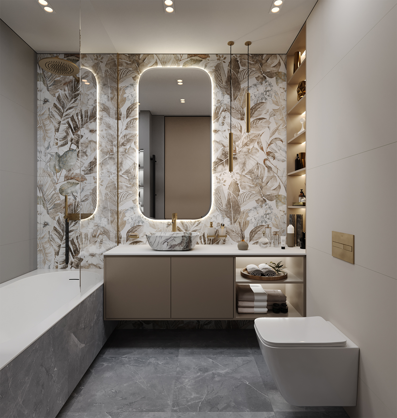 Элегантный цветочный керамогранит Staro DECORS STP-ST140 INCOLOR - Вид №2