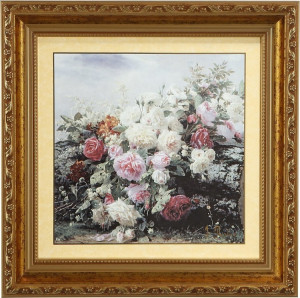 10638402 Goebel Каpтина "Hатюpмоpт с цветами"31.5 Фарфор