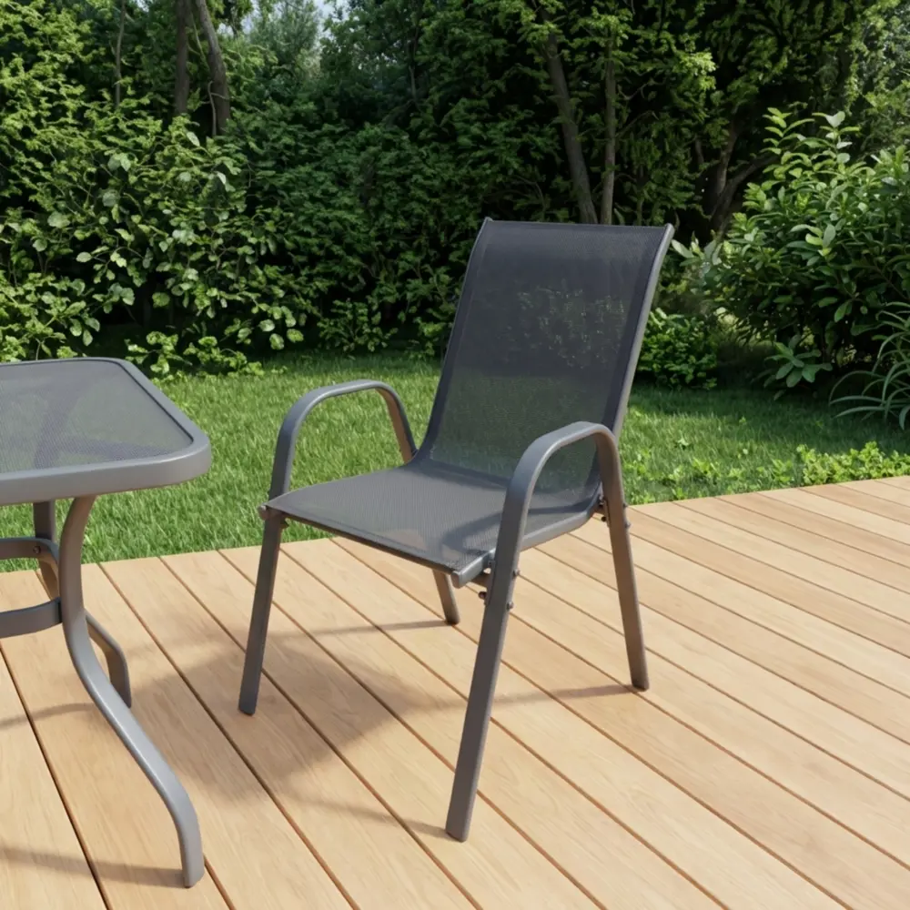 Комплект стульев садовых BEGINIA Alma 70x54x91.5 см сталь серый 2шт STLM-2092841 - Вид №12