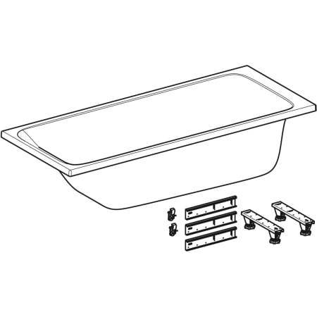 554.122.01.1 Прямоугольная ванна Geberit Tawa, тонкое исполнение, с ножками Geberit  - Вид №1