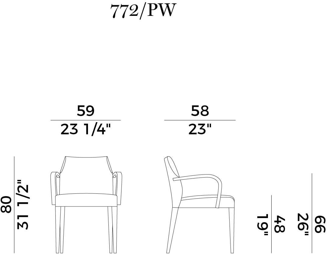 Potocco Мягкое кресло с подлокотниками Slice 772/pw - Вид №3