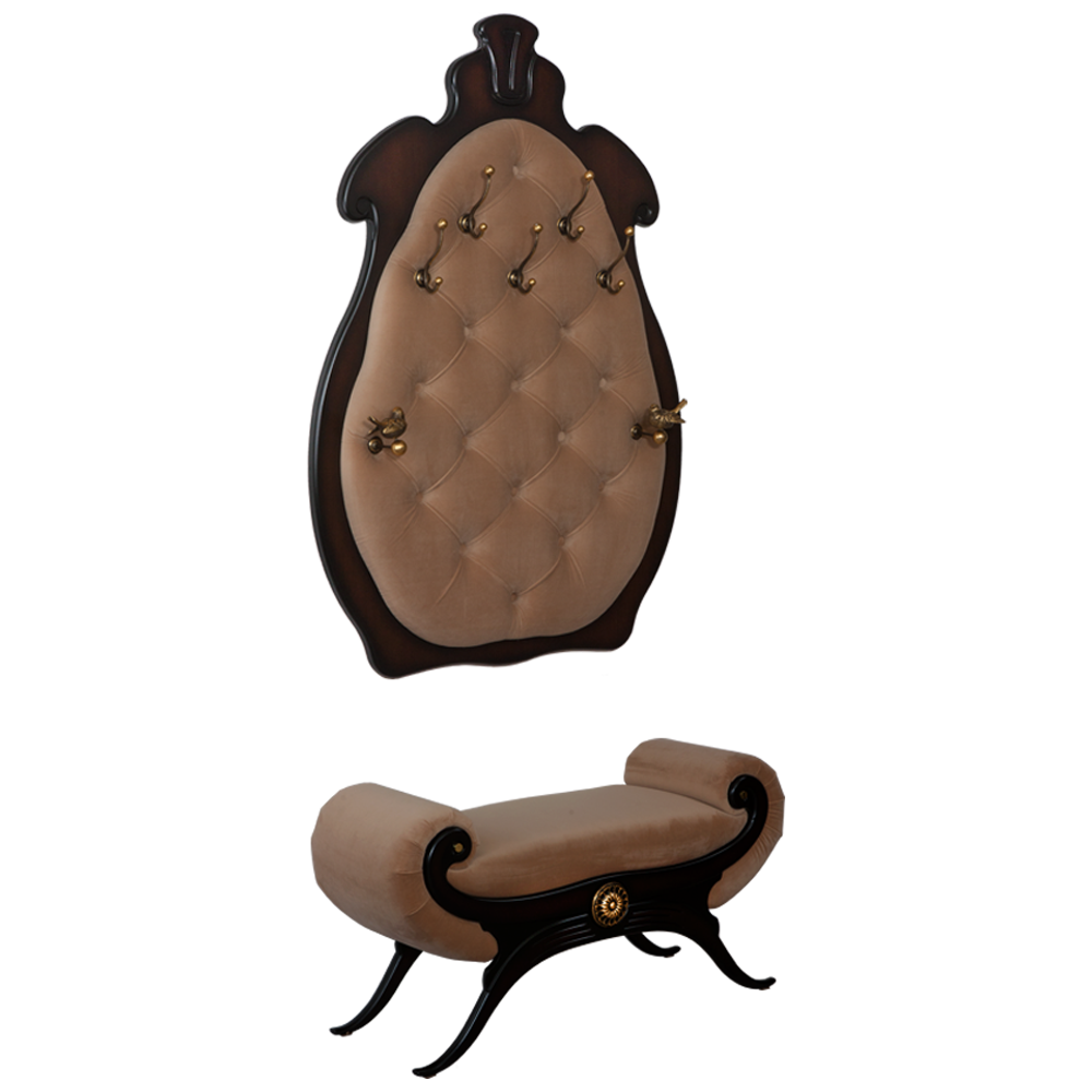 11554,11555 Настенная прихожая Квин Каштан Капучино 2 BOGACHO 4627155816490, 4627155816353 - Вид №1