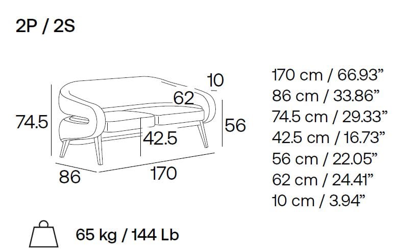 2-местный тканевый диван Adrenalina Roche ARCH-00087762 - Вид №4