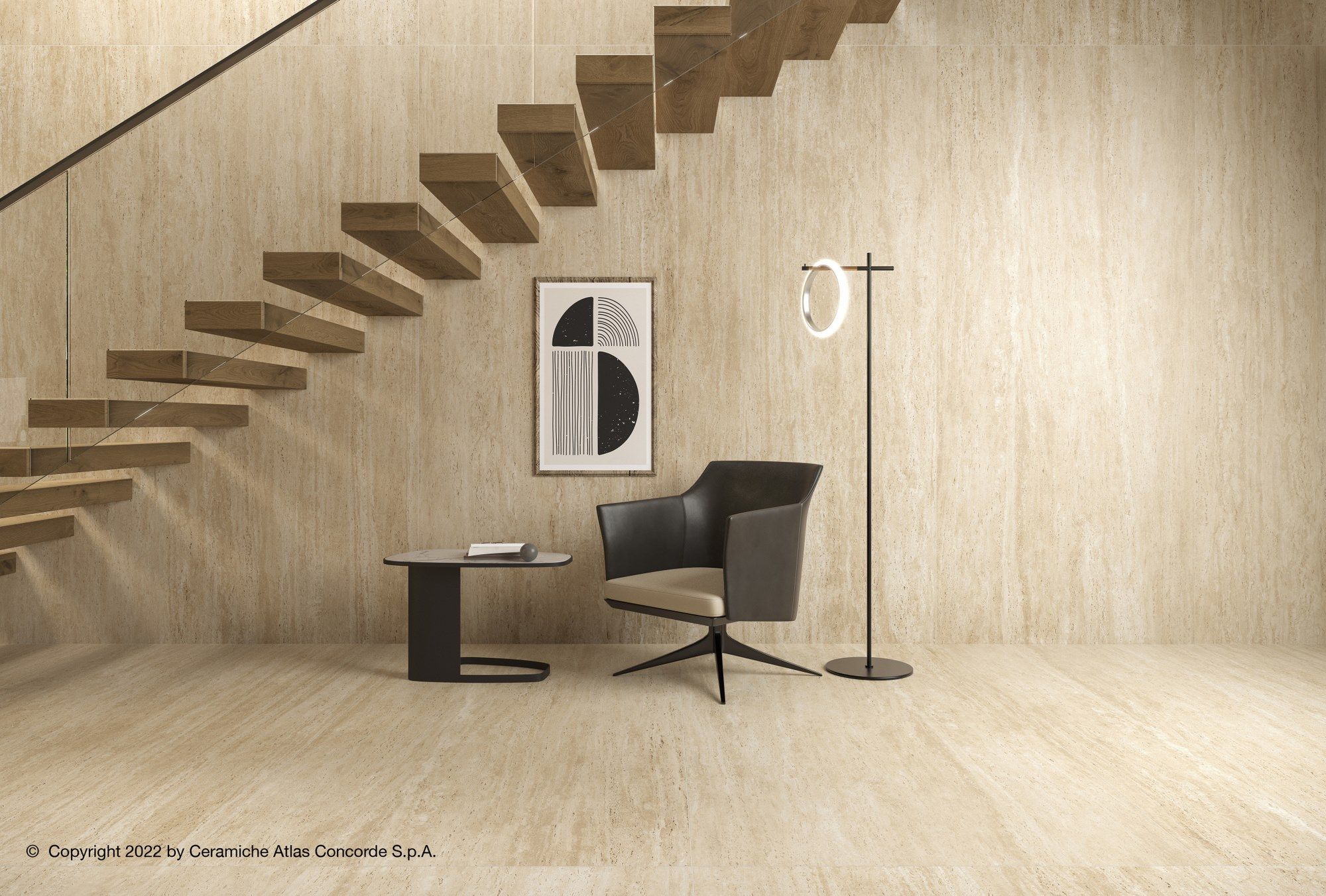 Пол / керамогранит с мраморным эффектом Atlas Concorde Marvel Travertine ARCH-00039068 - Вид №18