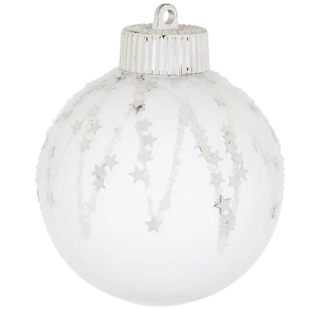 85156545 Елочный шар «Изморозь» ø8 см пластик серебристый STLM-0956475 Santreyd 