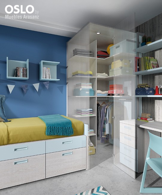 102909 Детская комната с компактной кроватью Ambiente 09 Arasanz Oslo Santreyd - Вид №1