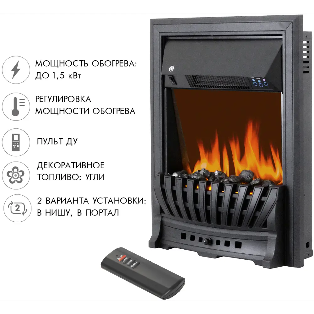 Каминокомплект Royal Flame Dublin STD Aspen Black 1.5 кВт 89396864 STLM-2043540  - Вид №6