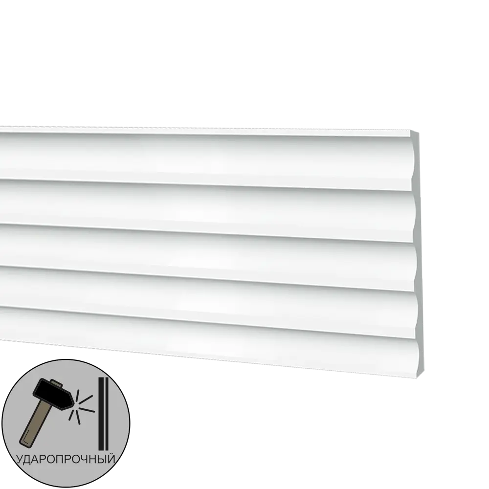 Молдинг настенный полистирол ударопрочный Decor-Dizayn DD902 белый 10x130x2000 мм 85377363 STLM-2072162 