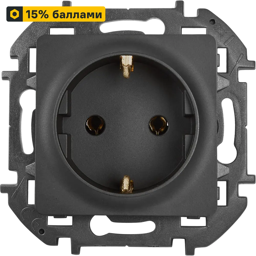 LEXMAN LILIAN - Розетка скрытого монтажа с заземлением в антрацитовом исполнении 86761356