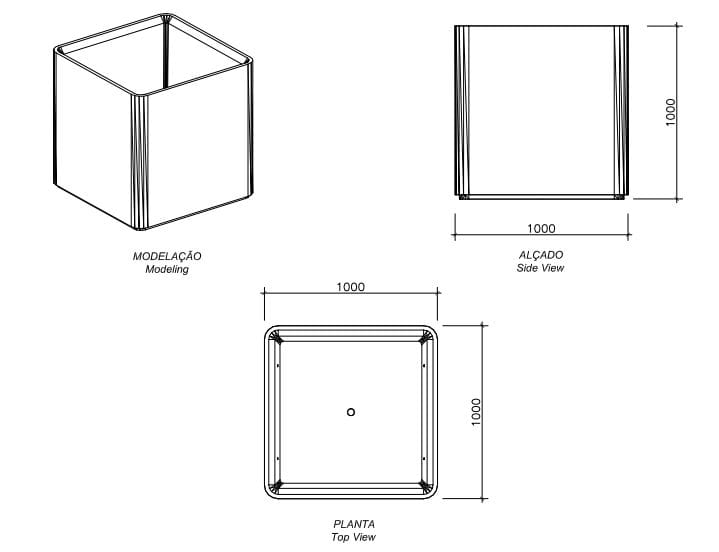 Бетонная квадратная плантатор amop ARCH-00090552 - Вид №2