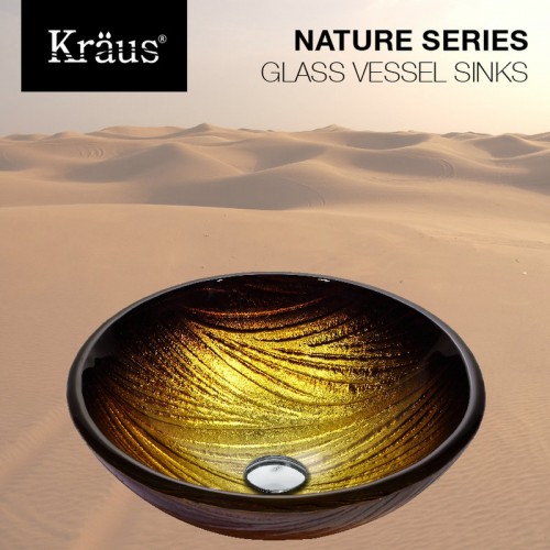 C-GV390-19mm-KGW1700 Накладная раковина на столешницу  прямоугольная Krausru  - Вид №9