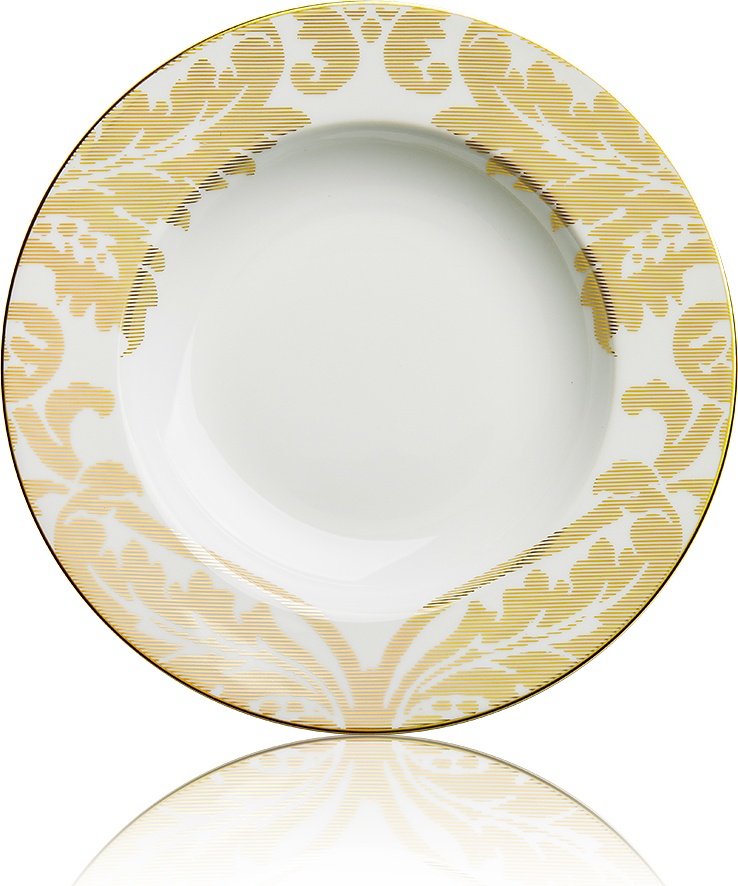 10626879 Haviland Тарелка суповая 24см "Дамасский узор" (золотая) Фарфор, Керамика 