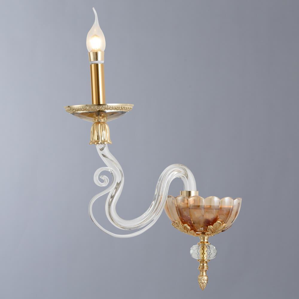 Бра настенное янтарное Divinare 5123/01 AP-1 DIVINARE 5123 00-3928947 Оранжевый;прозрачный  - Вид №1