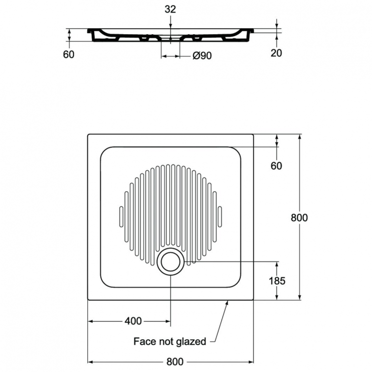T266401 Душевой поддон 80X80 см Ideal Standard CONNECT - Вид №1