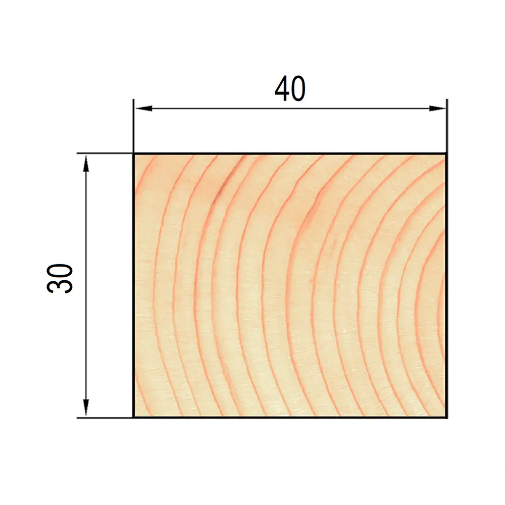Строганый брусок Santreyd 30x40x3000 мм из хвойных пород 18628322 STLM-1580089 - Вид №2