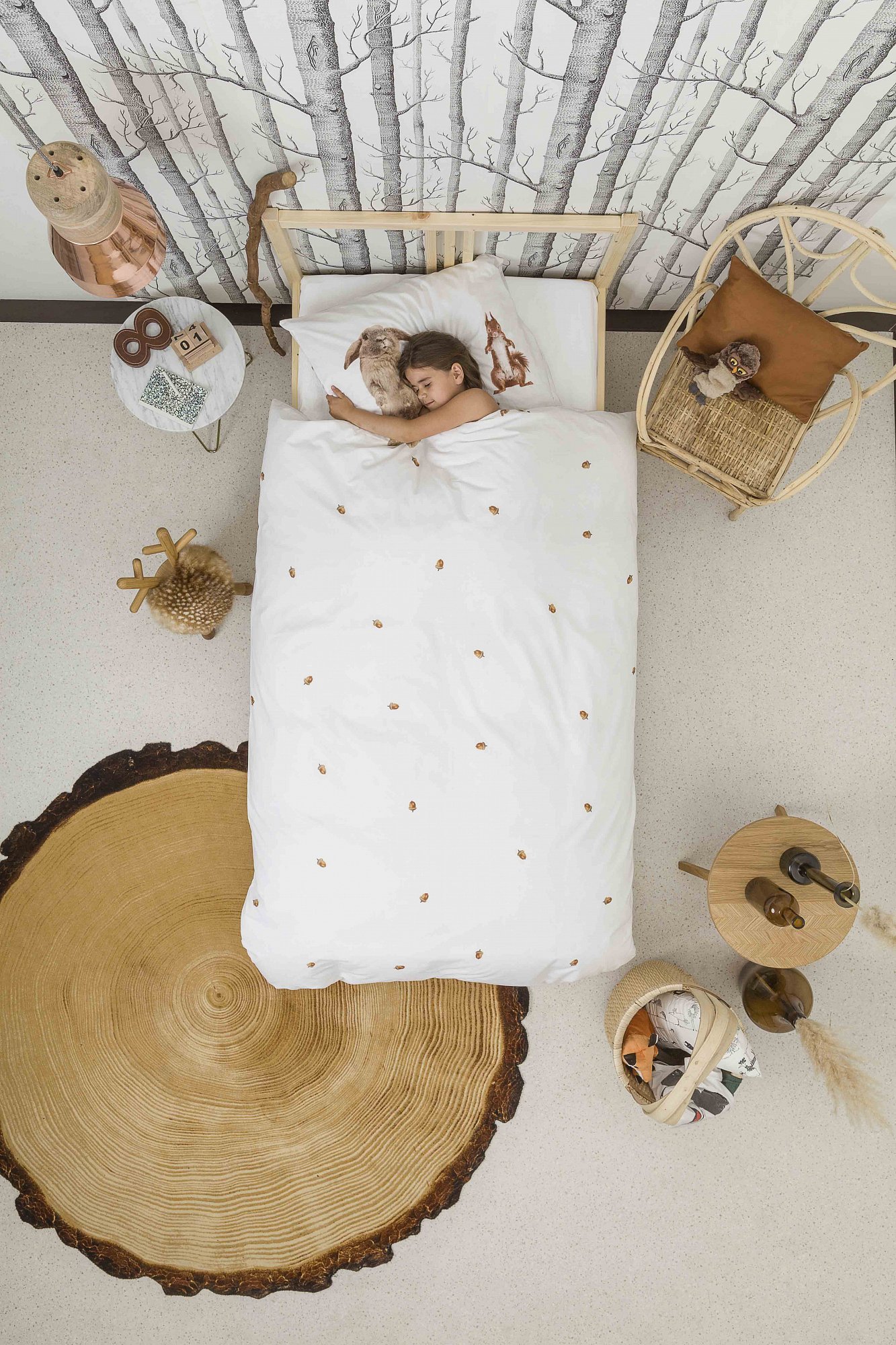 Детское постельное белье двуспальное "Лесные друзья" 200х220 см SNURK  335461 Белый;бежевый  - Вид №3