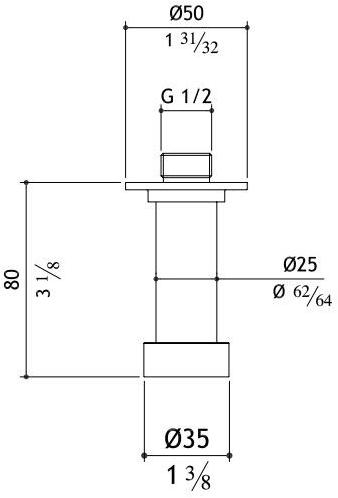 MGS Потолочный кронштейн для душа из нержавеющей стали Accessori per bagno sun-id-1356101 - Вид №2
