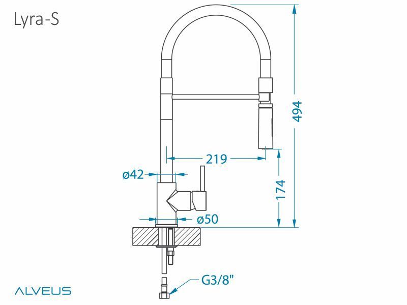Смеситель кухонный  Alveus Lyra-S 1132184 - Вид №2