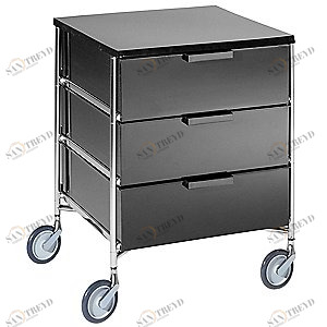 Тумба на колесах черная 3 ящика Mobil KARTELL ДЛЯ ЖИЗНИ 012048 Черный 