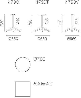Pedrali Штабелируемый стол из алюминия и стекла с откидной крышкой Ypsilon sun-id-1357877 - Вид №1