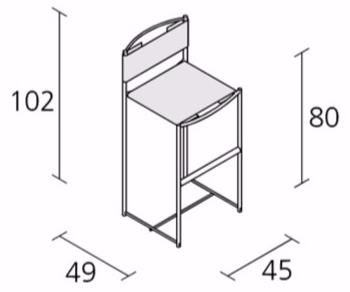 Alias Высокий садовый табурет из полиэстера со спинкой Green sun-id-1398563 - Вид №1