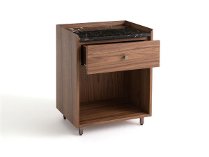 Деревянная и мраморная тумбочка с ящиками