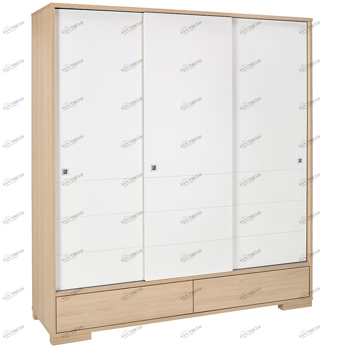 Шкаф-купе трехсекционный 200х174 белый с бежевым Slide Oak SCHARDT  00-3880182 Белый;бежевый Santreyd 