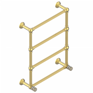U8C-TWF4H2 Полотенцесушитель Традиционный каннелированный, 4 перекладины, 625 мм x 825 мм, водяной, с 2 декоративными крестовыми рукоятками Thg-paris Monte Carlo фарфор с белым золотом Золото