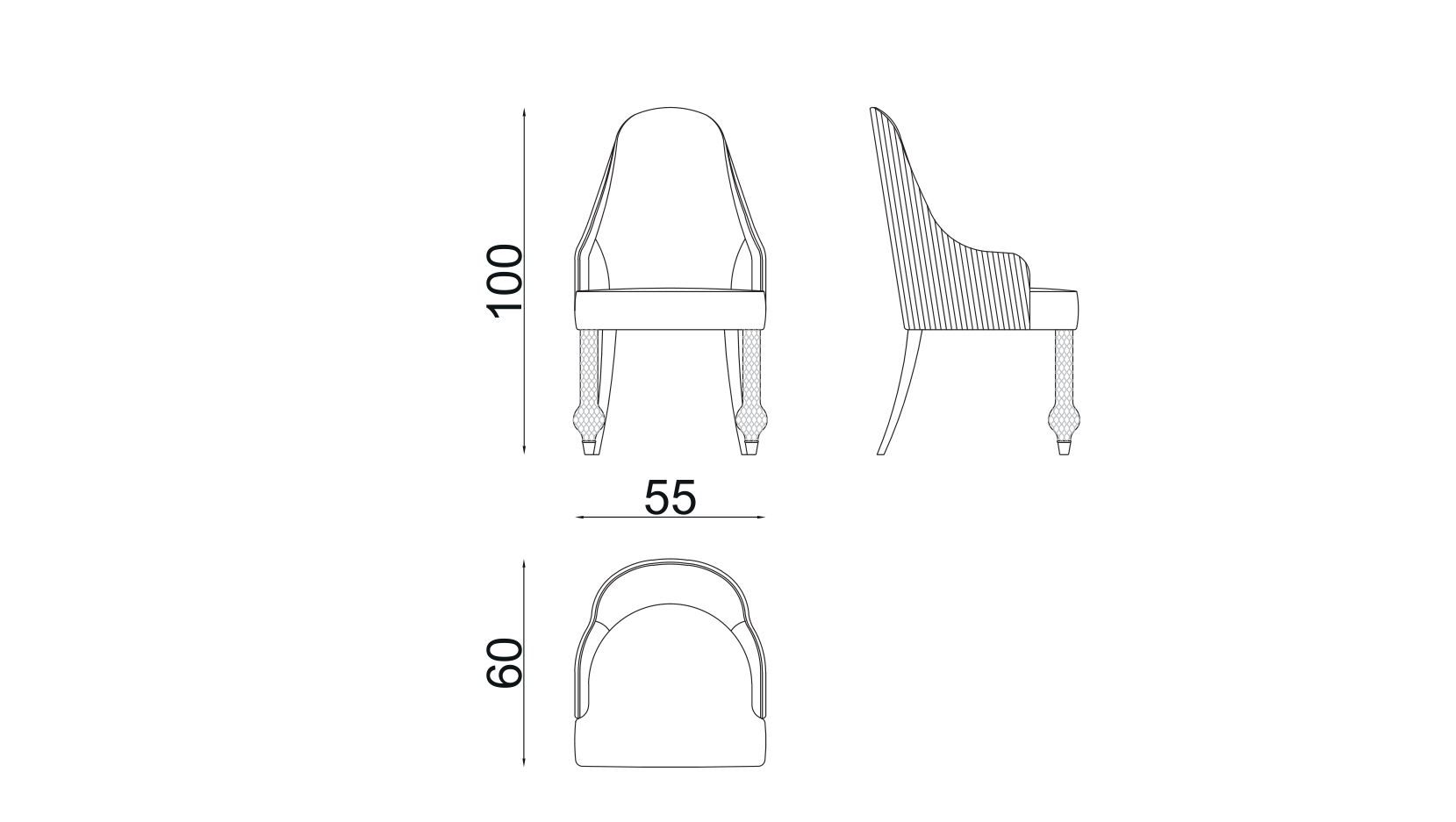 Мягкий стул из ткани Zebrano Velovis ARCH-00019139 - Вид №5