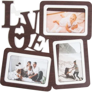 Мультирамка Love на 3 фотографии размер фото 10x15 см цвет венге 82520986 STLM-2159891