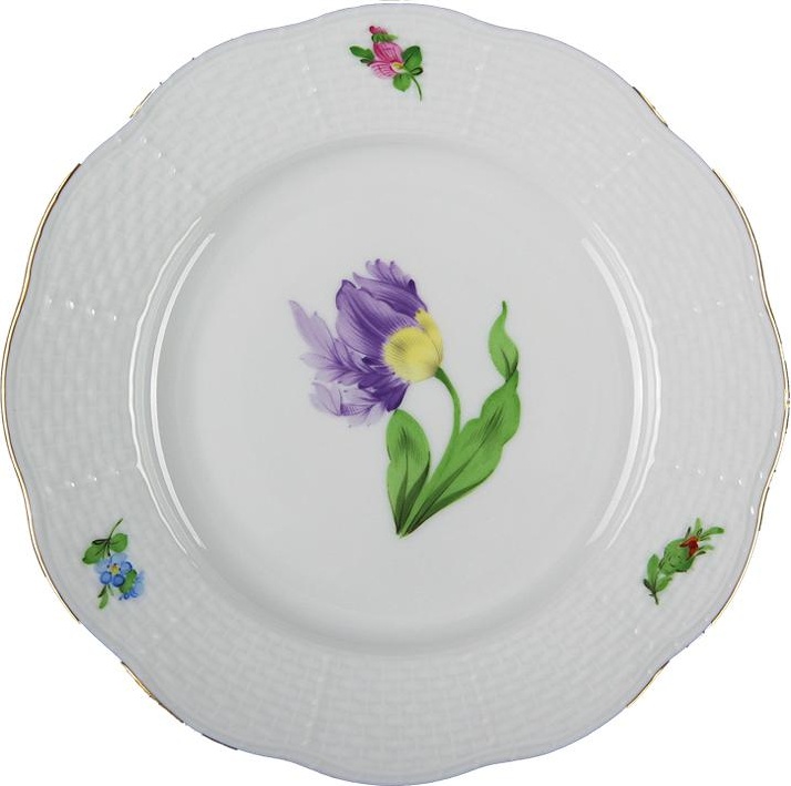 53496 Herend Тарелка закусочная 21см "Китти" (фиолетовая) Фарфор 