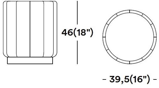 Tirolo Круглый пуф из ткани Carter 068 pf - Вид №4