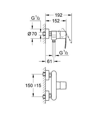 Смеситель для душа GROHE Wave Cosmopolitan, хром (23208000) - Вид №1
