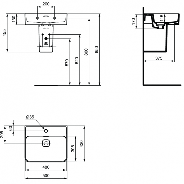 T292801 Раковина 50 см Ideal Standard STRADA II - Вид №16