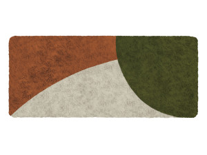 Прямоугольный шерстяной ковер с длинным ворсом