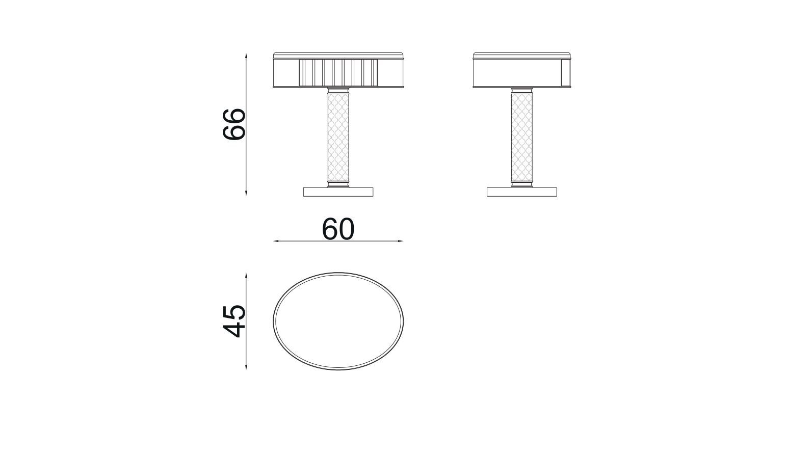 Овальная стеклянная тумбочка Zebrano Velovis ARCH-00152440 - Вид №8