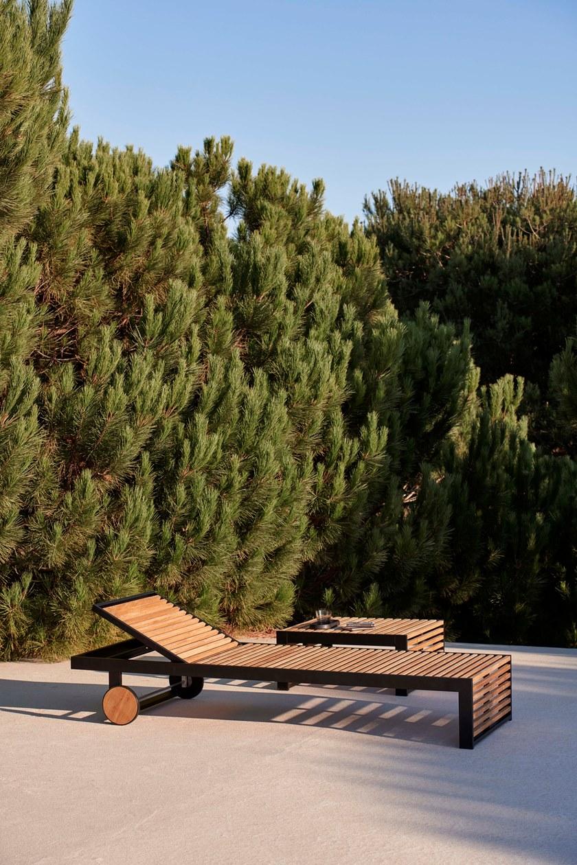 GANDIABLASCO Садовая кушетка из тика на колесиках Dna teak sun-id-1457813 - Вид №4