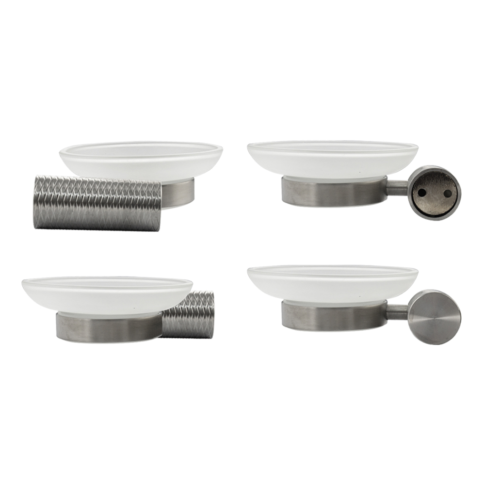 GFmark - Мыльница стеклянная с креплением к стене, из нержавеющей стали с резным креплением, код: 81004  - Вид №5