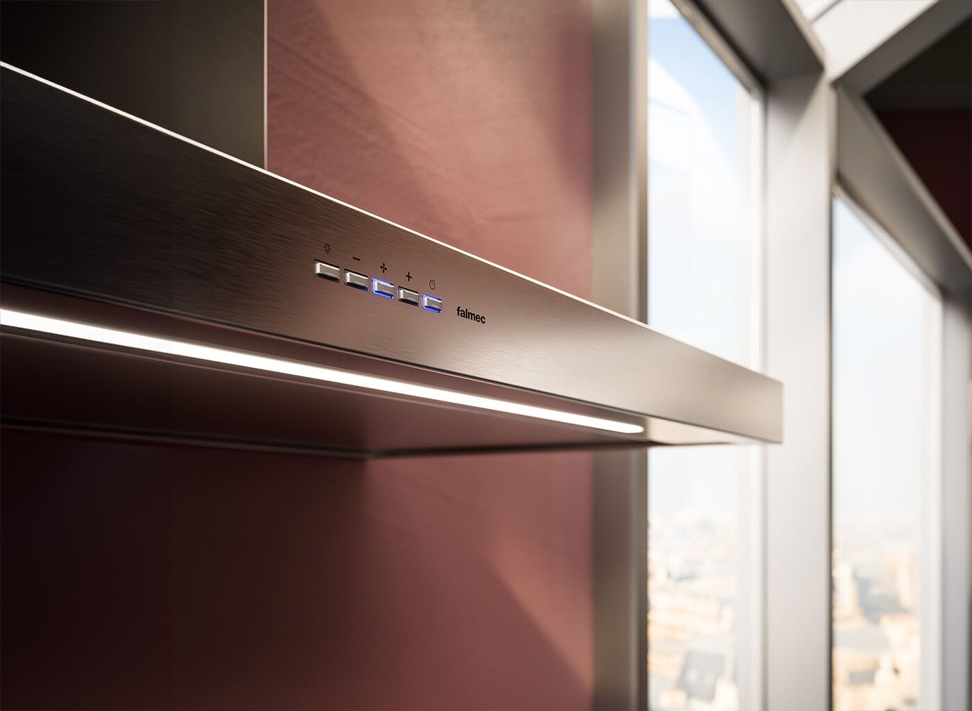 Настенный вытяжной шкаф из нержавеющей стали со встроенным освещением Falmec дизайн ARCH-00058191 - Вид №5