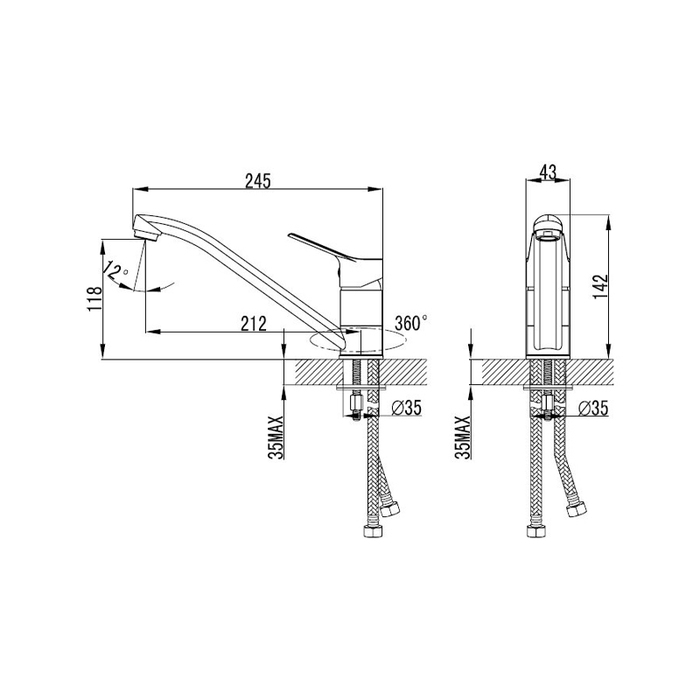 UKOSB00M05 Milardo Ukon Смеситель для кухни Ukon Россия  - Вид №4