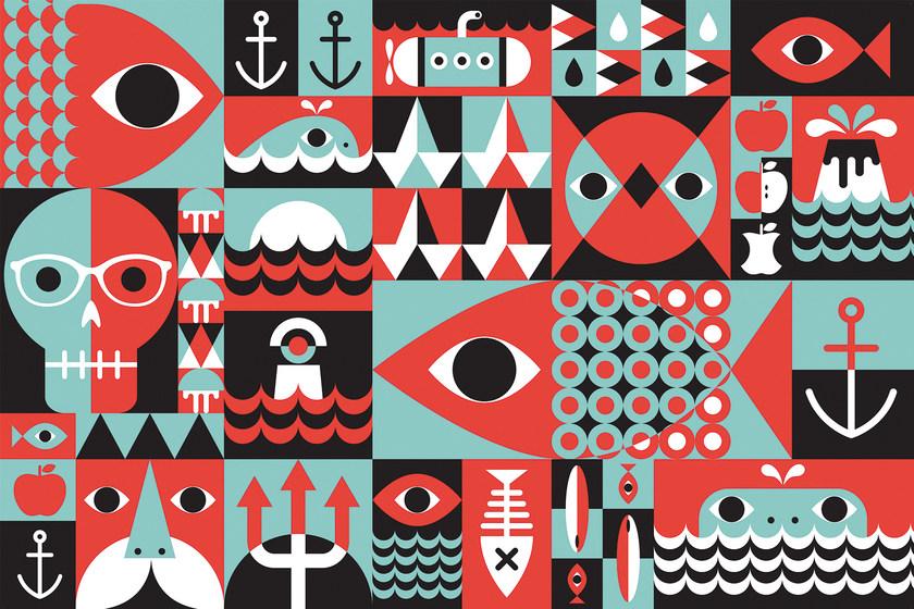 GLAMORA Виниловые обои Imaginary forms sun-id-1479341 - Вид №1