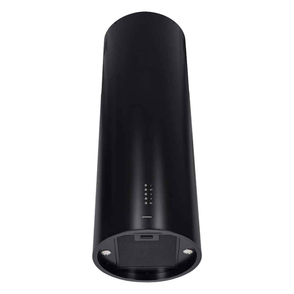 LEE ISLA 39 BLACK Вытяжка / островная вытяжка с потолочным креплением, 1050 м3, кухни до 40м2, 52дб, led, электронное управление, в опции угольный фильтр cf172c, черный цвет Maunfeld Santreyd  - Вид №4