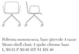 Quinti Sedute Офисное кресло в коже на жердочке с колесами Rudy sun-id-1479057 - Вид №4
