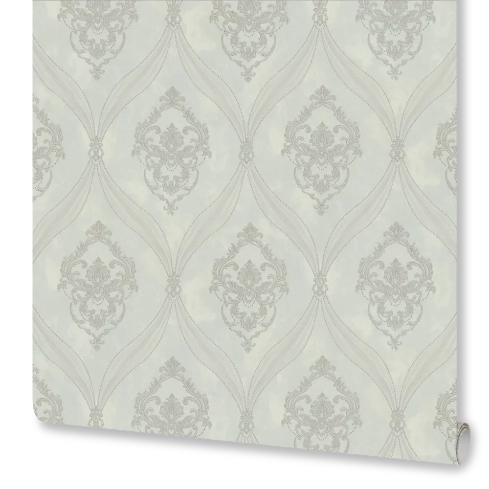 Обои флизелиновые Euro Decor Matilda белые с вензельным рисунком 1.06 м 89417215 STLM-1567812
