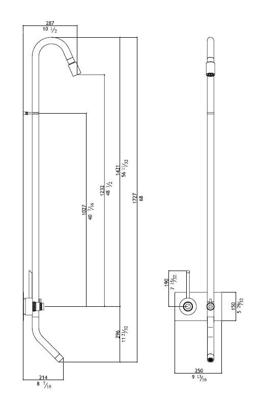 Термостатическая душевая колонна из нержавеющей стали MGS ARCH-00077465 - Вид №2